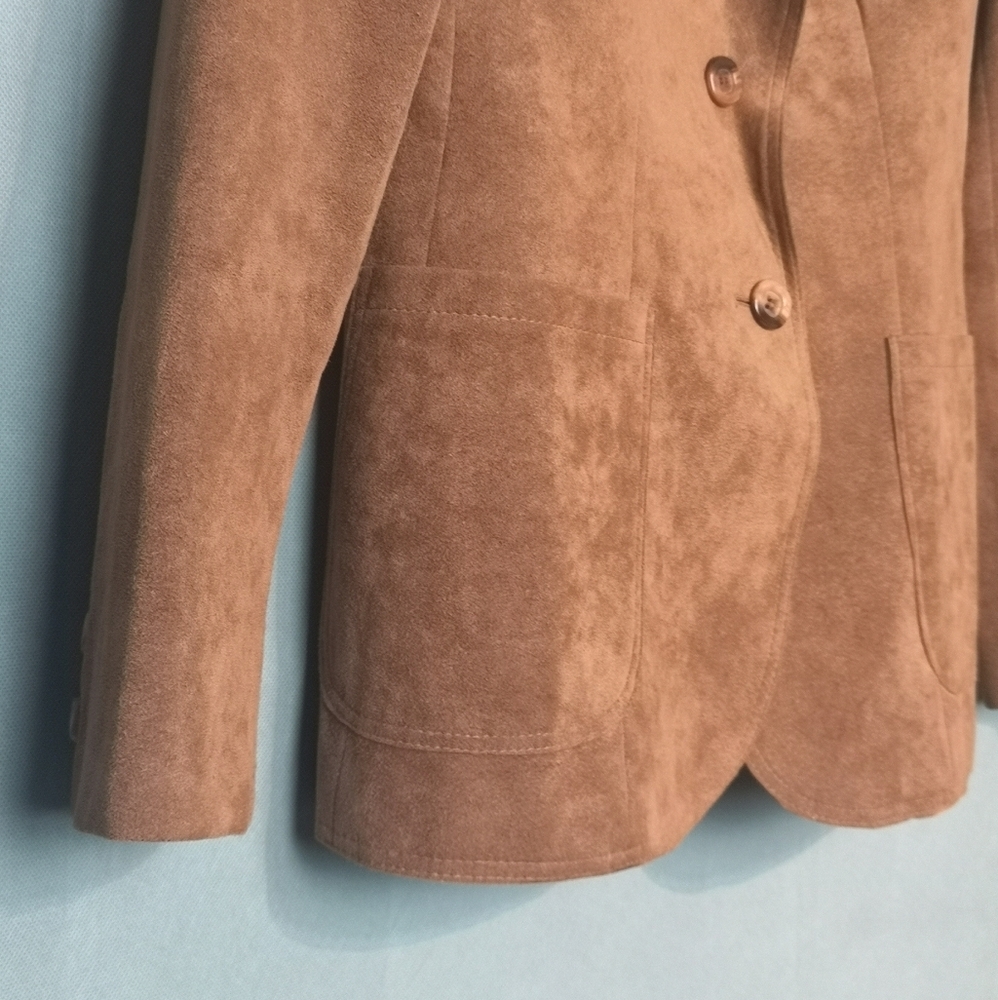 Vintage Ultra Suede RUST Brown Tailored Jacket - Picture 10 of 15